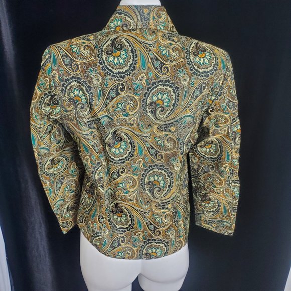 Vintage Brownstone Studios Petites Beautiful Paisley Embroidered Jacket SZ. SP - Picture 7 of 12